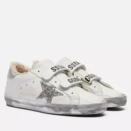 Женские кроссовки Golden Goose Old School Leather/Glitter Star, цвет белый, размер 40 EU