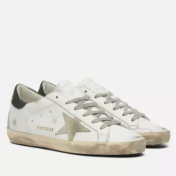 Женские кроссовки Golden Goose Super-Star Leather/Suede Star, цвет белый, размер 38 EU