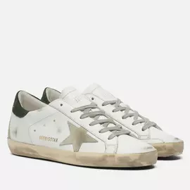 Женские кроссовки Golden Goose Super-Star Leather/Suede Star, цвет белый, размер 40 EU
