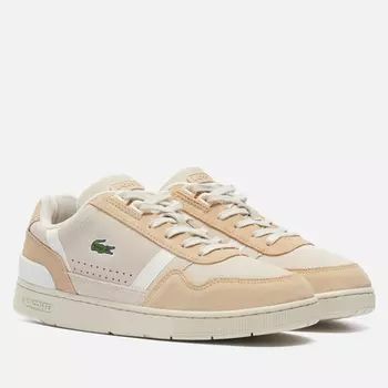 Женские кроссовки Lacoste T-Clip Leather, цвет бежевый, размер 36 EU