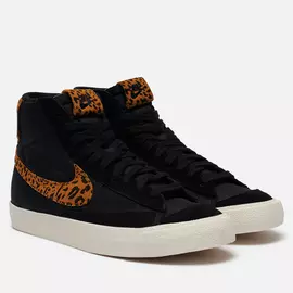 Женские кроссовки Nike Blazer Mid 77 Leopard Print, цвет чёрный, размер 40 EU