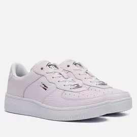 Женские кроссовки Tommy Jeans Textured Leather Basket Cupsole, цвет розовый, размер 37 EU