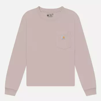 Женский лонгслив Carhartt Tencel Fiber Series Loose Fit Crew Neck Pocket, цвет бежевый, размер XS