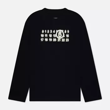 Женский лонгслив Maison Margiela MM6 Triple Logo, цвет чёрный, размер XS