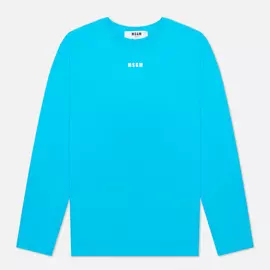 Женский лонгслив MSGM Micrologo Seasonal Crew Neck, цвет голубой, размер M