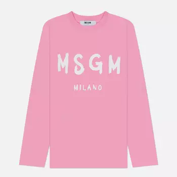 Женский лонгслив MSGM MSGM Milano Logo, цвет розовый, размер XS