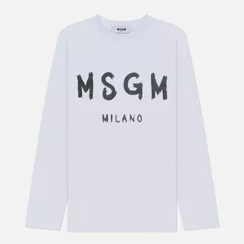 Женский лонгслив MSGM MSGM Milano Logo, цвет белый, размер M
