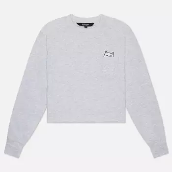 Женский лонгслив RIPNDIP Lord Nermal Cropped, цвет серый, размер S