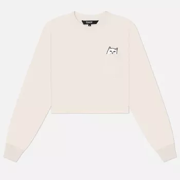 Женский лонгслив RIPNDIP Lord Nermal Cropped Pocket, цвет серый, размер XS