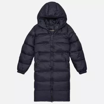 Женский пуховик Napapijri Box Logo Hooded Long, цвет чёрный, размер M
