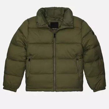Женский пуховик Napapijri Box Logo Puffer, цвет зелёный, размер XS