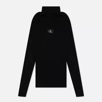 Женский свитер Calvin Klein Jeans Slim Ribbed Roll Neck, цвет чёрный, размер L