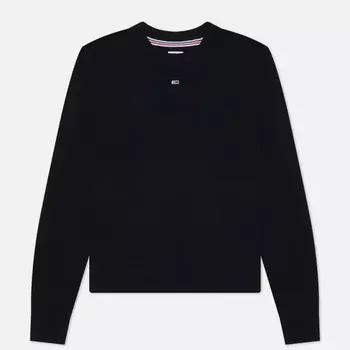 Женский свитер Tommy Jeans Essential Crew Neck, цвет чёрный, размер M
