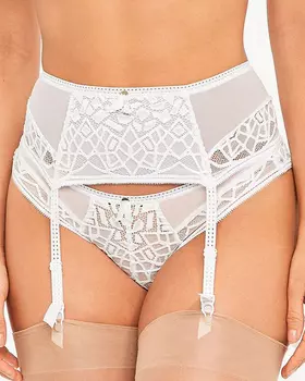 Freya Soiree Lace Suspender (White)