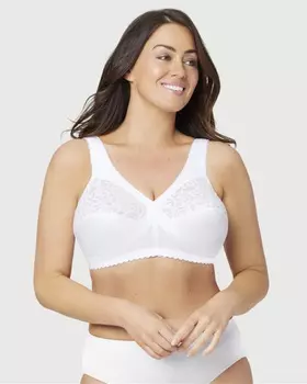 Glamorise Magic Lift Cotton Wirefree Support Bra (White)