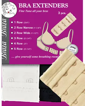 Расширители пояса Braza Bra Extenders на 3 крючка (3 штуки)