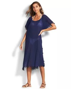 Туника Seafolly Midi Amnesia Kaftan (Reflex Blue)