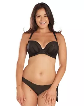 Верх купальника Curvy Kate Onyx Stripe Plunge Bikini (Black)