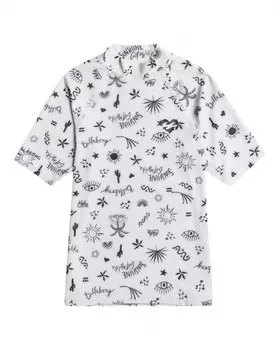 Детская Гидрофутболка Для Девочек От 8 До 16 Лет С Фактором Защиты От Уф-Излучения 50 И Короткими Рукавами Swim