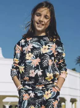Детская Толстовка Roxy Off To The Beach 8-16 Anthracite Rg Tropic