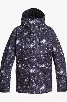 Мужская Сноубордическая Куртка Quiksilver Mission Printed True Black Woolflake