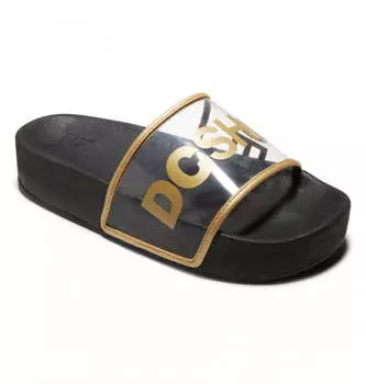 Женские Сланцы Dc Platform Black/Gold