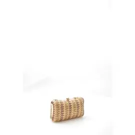 Клатч плетеный золотой