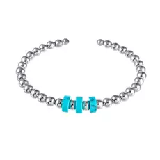 Браслет декоративный из серебра 106_085_BT_TQ_WG