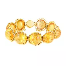 Браслет из серебра с натуральным янтарём W000012