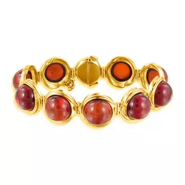 Браслет из серебра с натуральным янтарём W000007