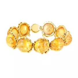 Браслет из серебра с натуральным янтарём W000012