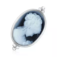 Брошь из серебра камея на агате Девушка с пучком 04024688