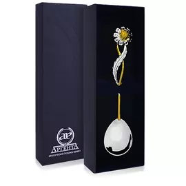 Чайная ложка из серебра «Ромашка» 077ЛЖ03802