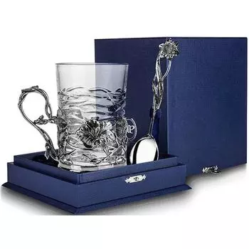 Чайный набор из серебра «Настурция» 837НБ03806