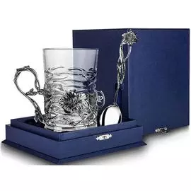 Чайный набор из серебра «Настурция» 837НБ03806