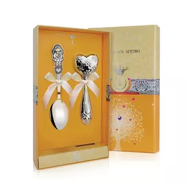 Детская ложка и погремушка из серебра «Девочка» 1264НБ05801