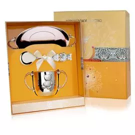 Детский серебряный набор «Мишка» с поильником 221НБ05801