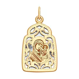 Иконка Божья Матерь Казанская из золота 104133