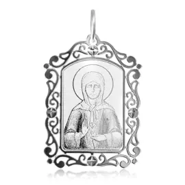 Иконка Святая Матрона из серебра 94100233