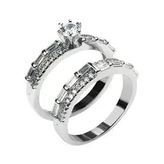 Кольцо двойное из серебра FYR2956