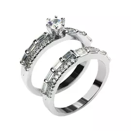 Кольцо двойное из серебра FYR2956