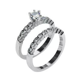 Кольцо двойное из серебра FYR3081