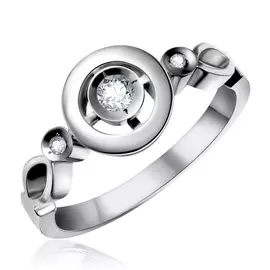 Кольцо из белого золота с бриллиантами 01К011-01