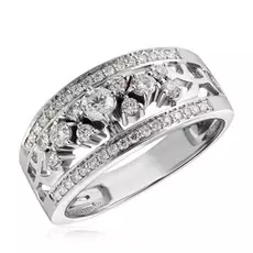 Кольцо из белого золота с бриллиантами 01К038-01