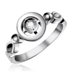 Кольцо из белого золота с бриллиантами 01К011-01