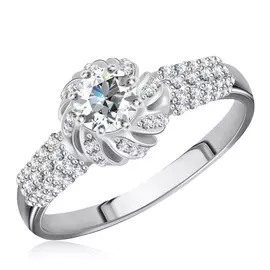 Кольцо из белого золота с бриллиантами 65319036