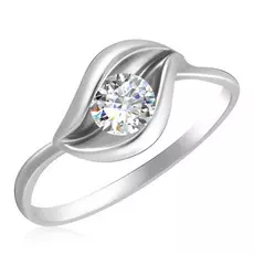 Кольцо из белого золота с фианитом 65611021