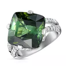 Кольцо из белого золота с турмалином и бриллиантами 1_01201