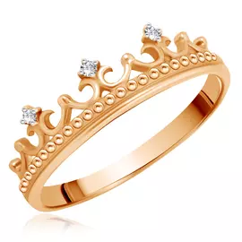 Кольцо из красного золота с бриллиантами 1011449