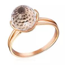 Кольцо из красного золота с горным хрусталём 011052Гх